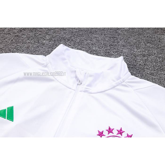 Tuta da Track de Felpa del Bayern Monaco Bambino 2023-2024 Blanco